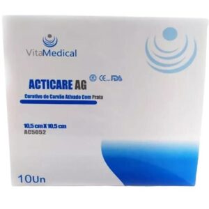 Curativo Carvão ativado com prata 10,5x10,5cm  VitaMedical UN